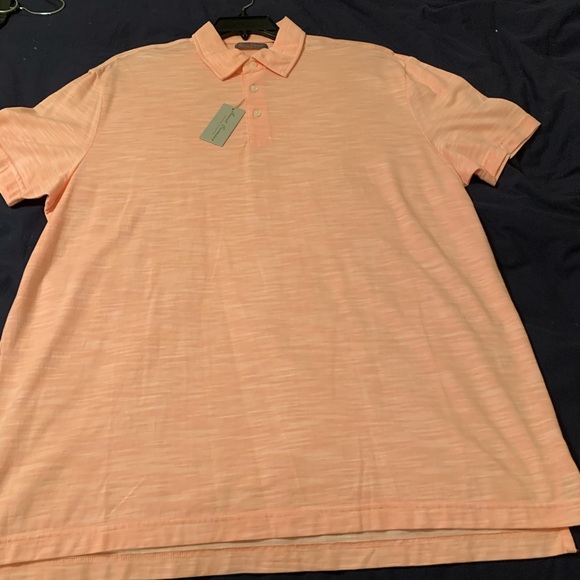 NEW Daniel Cremieux Signature Collection short sleeve polo shirt in Soft Coral - Picture 1 of 7